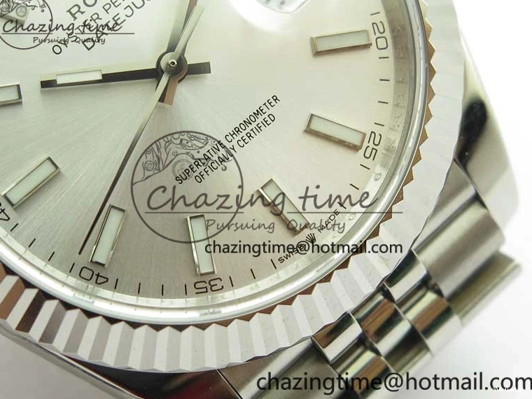 Stick 1:1 Silver on SS Best A3235 Markers Dial DateJust 904L Bracelet VRF Edition 41MM 126334 SS Jubilee 1227